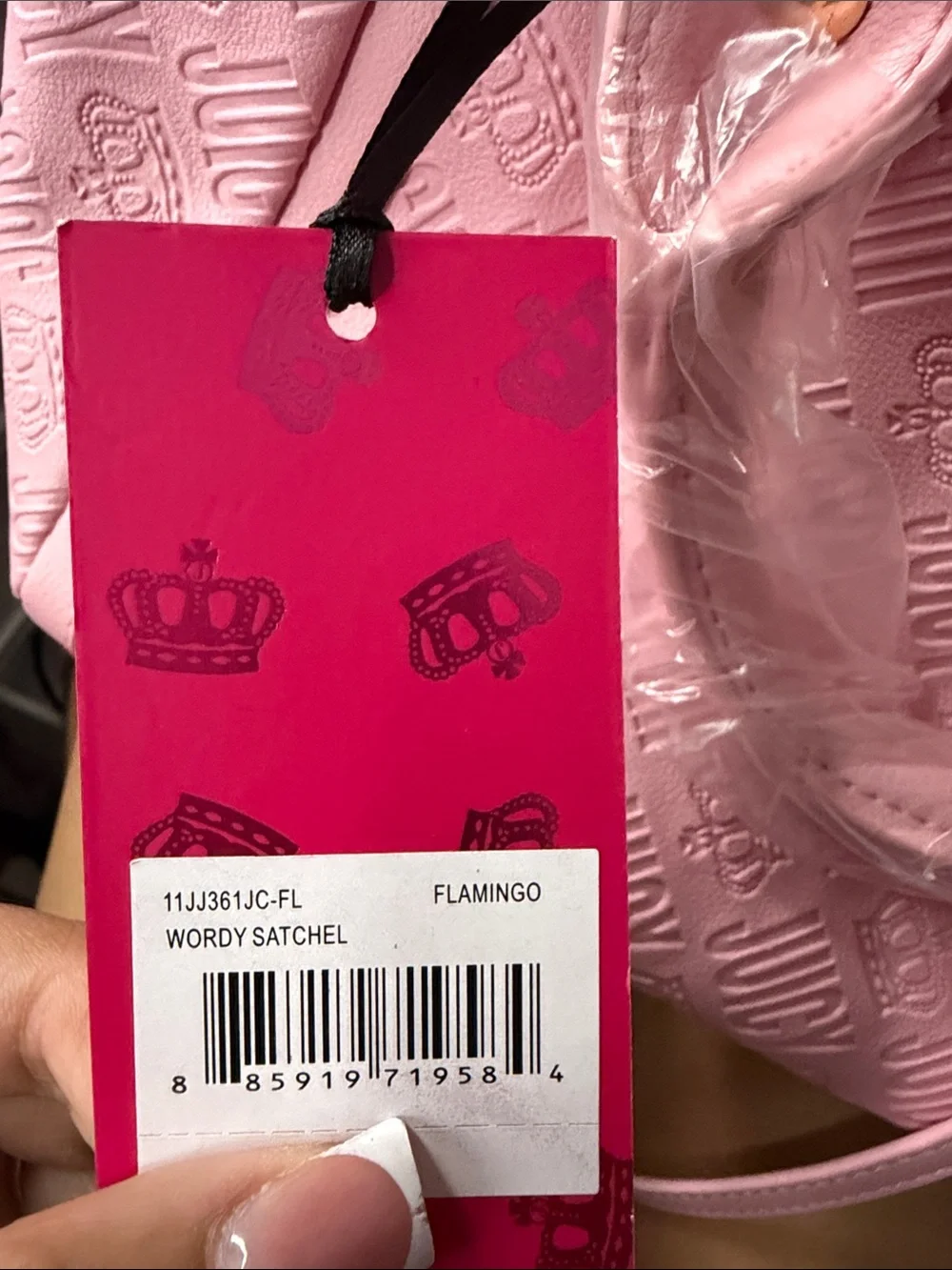 NWT Juicy Couture Pink Embossed Satchel Purse